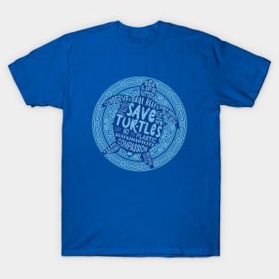 Save the Turtles - Blue Boho T-Shirt